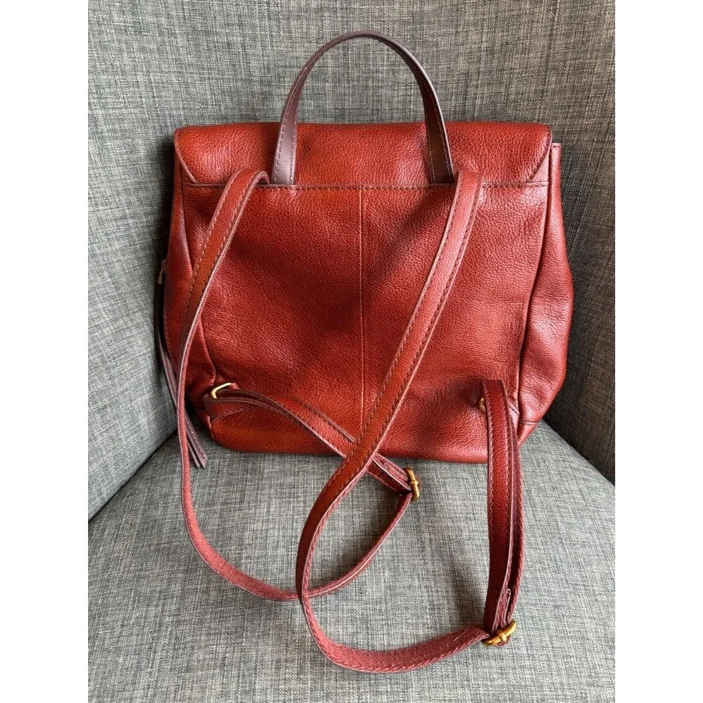 Fossil Claire Brandy Leather Backpack SHB1932213 Brown Brass women’s bag EUC
